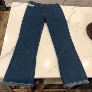 Forenza Denim Blue Jeans Womens Bootcut Raw Hem Size 10 Western Cotton Mid Rise